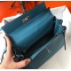 Hermes Kelly 25cm Sellier Bag In Blue Jean Epsom Leather