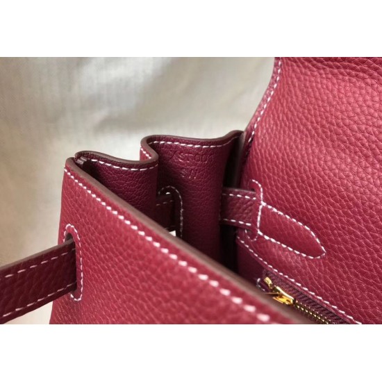 Hermes Kelly 25cm Sellier Bag In Bordeaux Epsom Leather