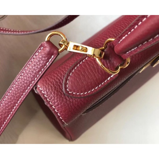 Hermes Kelly 25cm Sellier Bag In Bordeaux Epsom Leather