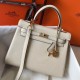 Hermes Kelly 25cm Sellier Bag In Craie Epsom Leather