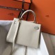 Hermes Kelly 25cm Sellier Bag In Craie Epsom Leather