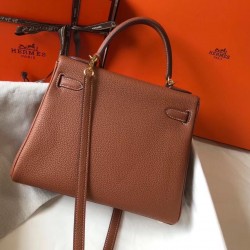 Hermes Kelly 25cm Sellier Bag In Gold Epsom Leather