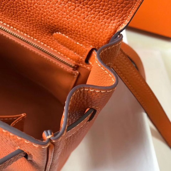 Hermes Kelly 25cm Sellier Bag In Orange Epsom Leather