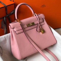 Hermes Kelly 25cm Sellier Bag In Pink Epsom Leather