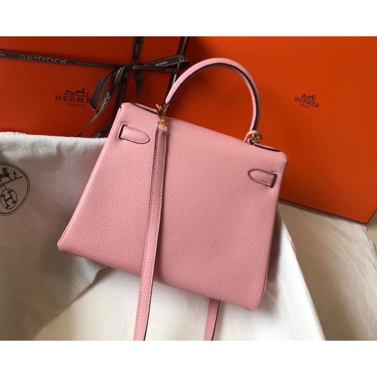 Hermes Kelly 25cm Sellier Bag In Pink Epsom Leather