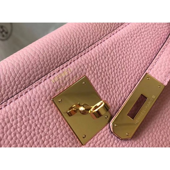 Hermes Kelly 25cm Sellier Bag In Pink Epsom Leather