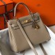 Hermes Kelly 25cm Sellier Bag In Tourterelle Epsom Leather