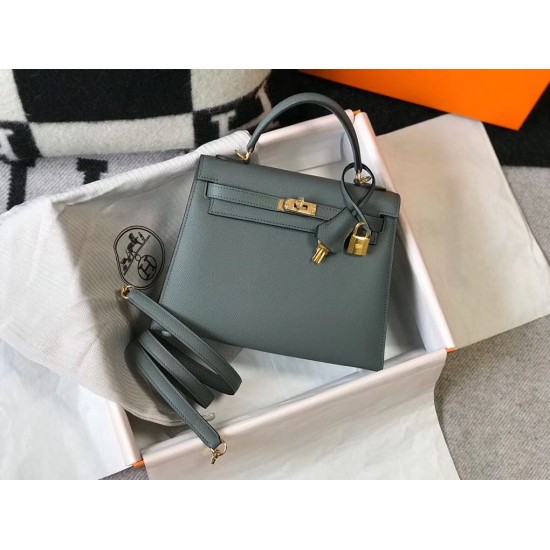 Hermes Kelly 25cm Sellier Bag In Vert Amande Epsom Leather