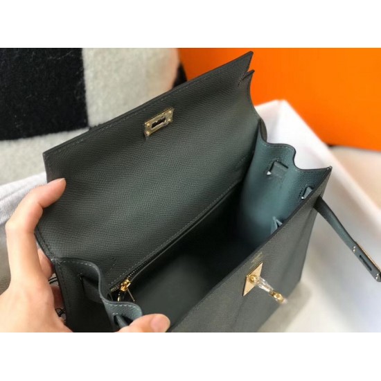 Hermes Kelly 25cm Sellier Bag In Vert Amande Epsom Leather