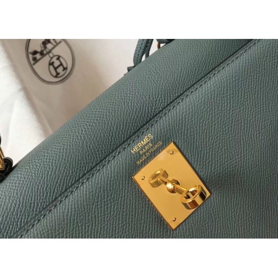 Hermes Kelly 25cm Sellier Bag In Vert Amande Epsom Leather