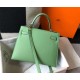 Hermes Kelly 25cm Sellier Bag In Vert Criquet Epsom Leather