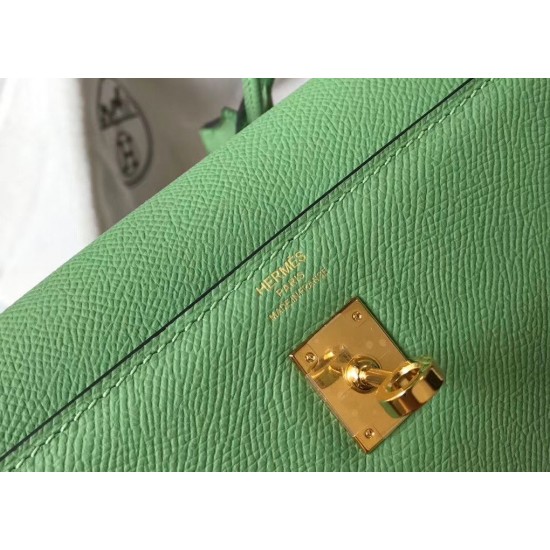 Hermes Kelly 25cm Sellier Bag In Vert Criquet Epsom Leather