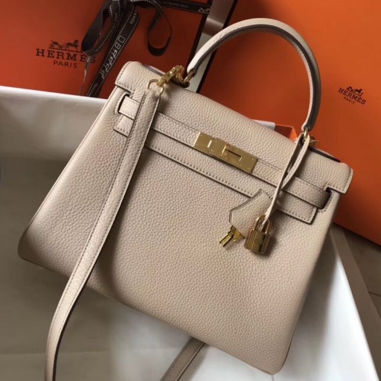 Hermes Kelly 28cm Sellier Bag In Argile Epsom Leather