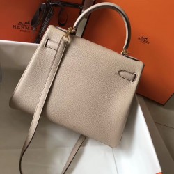 Hermes Kelly 28cm Sellier Bag In Argile Epsom Leather