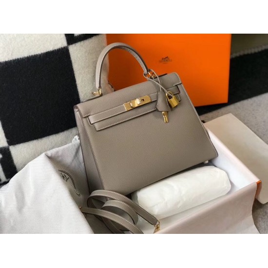 Hermes Kelly 28cm Sellier Bag In Asphalt Epsom Leather