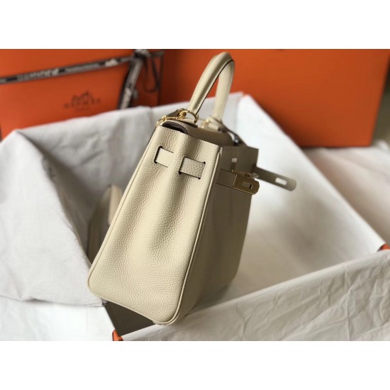 Hermes Kelly 28cm Sellier Bag In Beton Leather