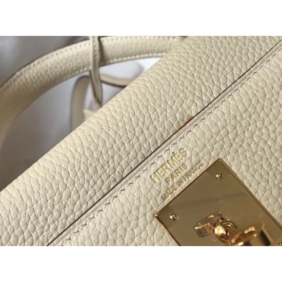 Hermes Kelly 28cm Sellier Bag In Beton Leather