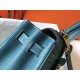 Hermes Kelly 28cm Sellier Bag In Blue Jean Epsom Leather