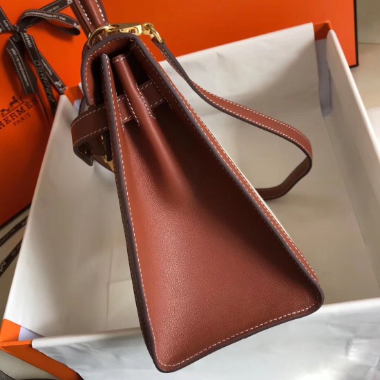 Hermes Kelly 28cm Sellier Bag In Canvas With Barenia Leather