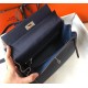 Hermes Kelly 28cm Sellier Bag In Dark Blue Epsom Leather