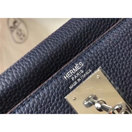 Hermes Kelly 28cm Sellier Bag In Dark Blue Epsom Leather