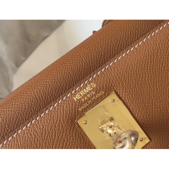 Hermes Kelly 28cm Sellier Bag In Gold Epsom Leather