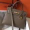 Hermes Kelly 28cm Sellier Bag In Grey Epsom Leather