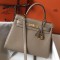 Hermes Kelly 28cm Sellier Bag In Gris Tourterelle Epsom Leather