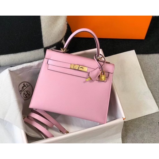 Hermes Kelly 28cm Sellier Bag In Mauve Epsom Leather