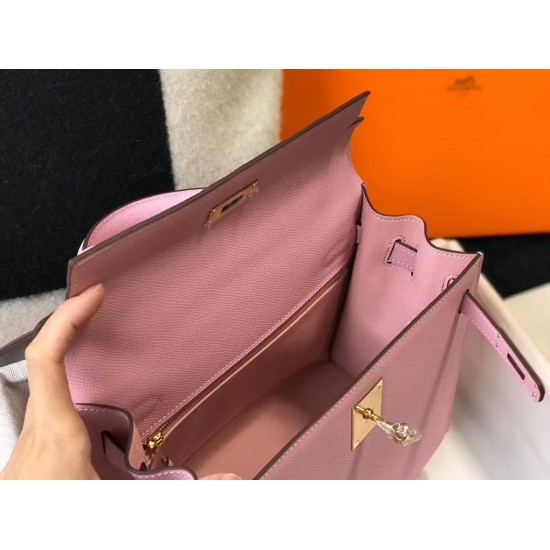 Hermes Kelly 28cm Sellier Bag In Mauve Epsom Leather