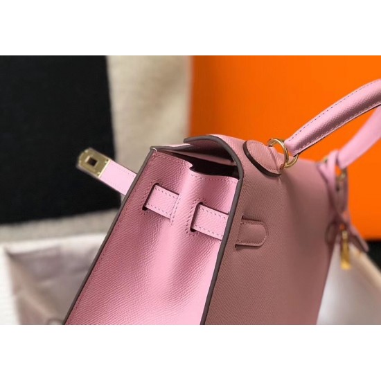 Hermes Kelly 28cm Sellier Bag In Mauve Epsom Leather