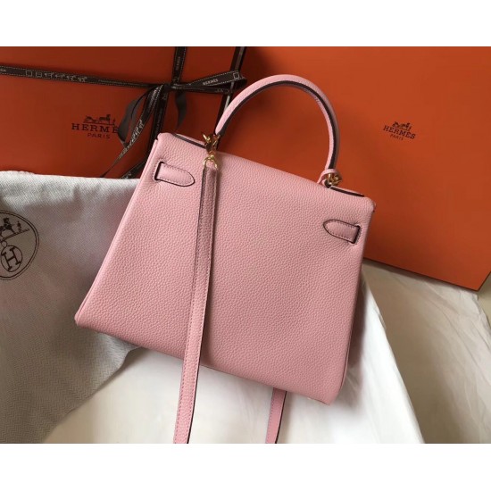 Hermes Kelly 28cm Sellier Bag In Pink Epsom Leather