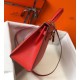 Hermes Kelly 28cm Sellier Bag In Red Epsom Leather