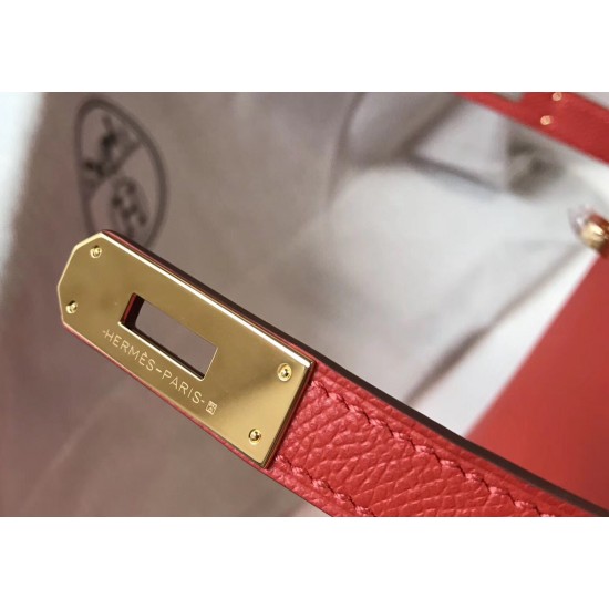 Hermes Kelly 28cm Sellier Bag In Red Epsom Leather