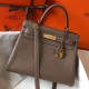 Hermes Kelly 28cm Sellier Bag In Taupe Grey  Epsom Leather