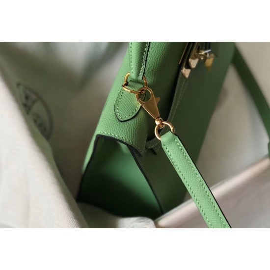 Hermes Kelly 28cm Sellier Bag In Vert Criquet Epsom Leather