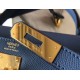 Hermes Kelly 32cm Sellier Bag In Blue Agate Epsom Leather