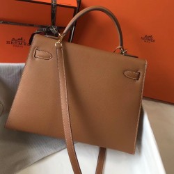 Hermes Kelly 32cm Sellier Bag In Gold Epsom Leather