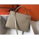 Hermes Kelly 32cm Sellier Bag In Gris Tourterelle Epsom Leather