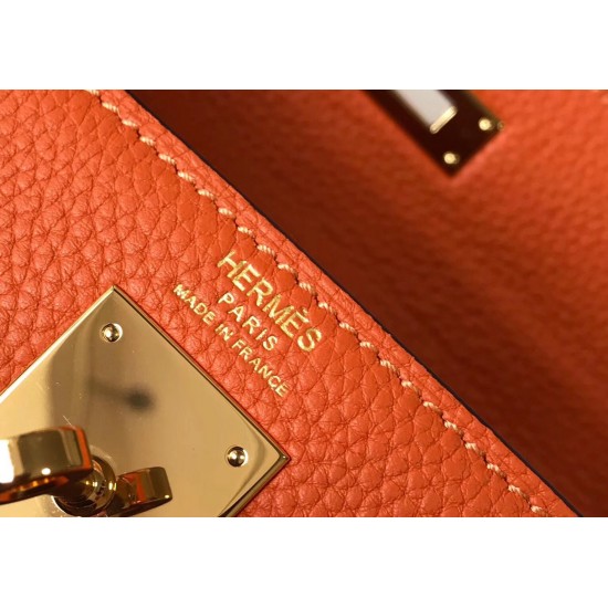 Hermes Kelly 32cm Sellier Bag In Orange Epsom Leather