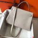 Hermes Kelly 32cm Sellier Bag In Pearl Grey Epsom Leather