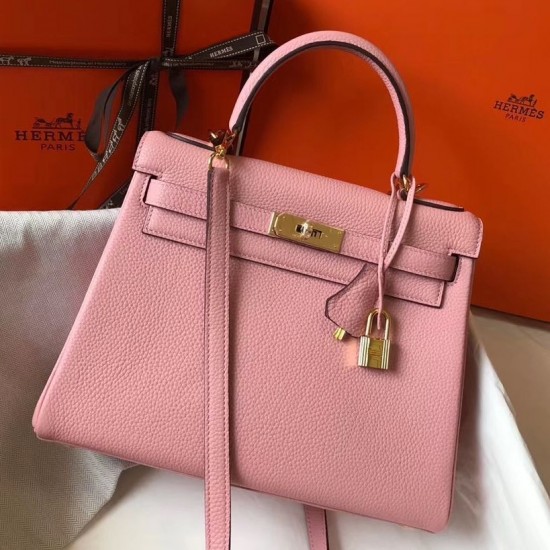 Hermes Kelly 32cm Sellier Bag In Pink Epsom Leather