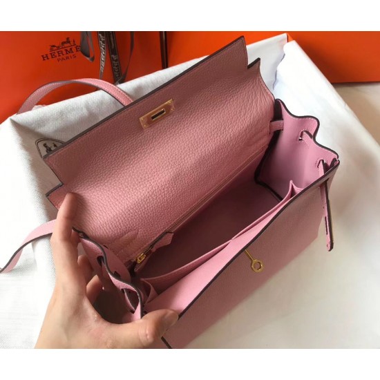 Hermes Kelly 32cm Sellier Bag In Pink Epsom Leather