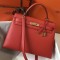 Hermes Kelly 32cm Sellier Bag In Red Epsom Leather