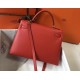 Hermes Kelly 32cm Sellier Bag In Red Epsom Leather