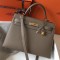 Hermes Kelly 32cm Sellier Bag In Taupe Grey  Epsom Leather