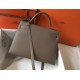 Hermes Kelly 32cm Sellier Bag In Taupe Grey  Epsom Leather