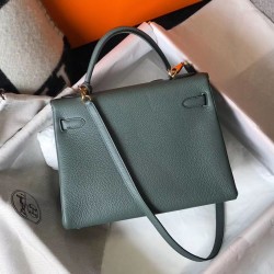 Hermes Kelly 32cm Sellier Bag In Vert Amande Epsom Leather