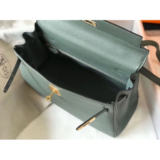 Hermes Kelly 32cm Sellier Bag In Vert Amande Epsom Leather