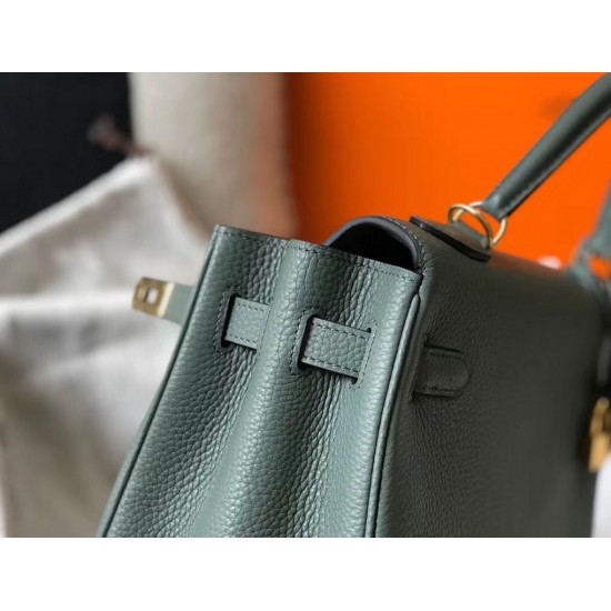 Hermes Kelly 32cm Sellier Bag In Vert Amande Epsom Leather